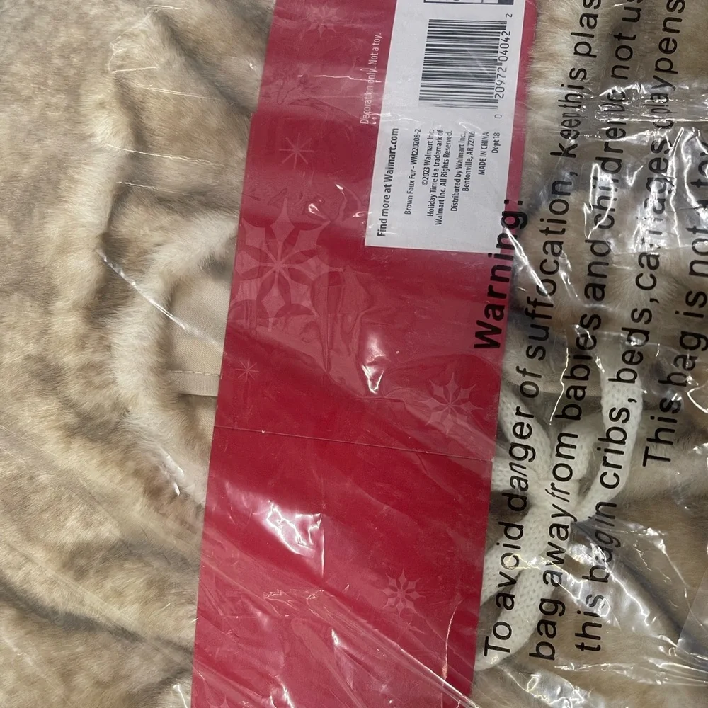 Brown Faux Fur Christmas Tree Skirt, 48” Diameter by Holiday Time - Walmart
